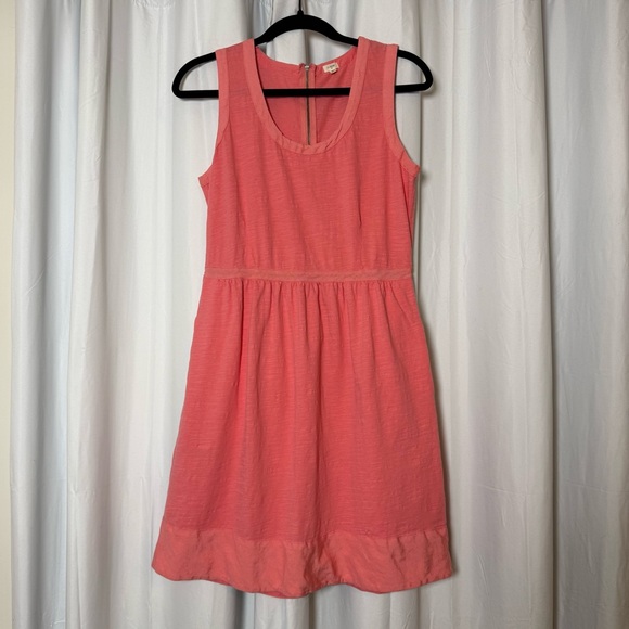 J.Crew Coral Sleeveless Fit & Flare Dress Women’s Small - Picture 4 of 14